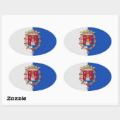 Flagge von Alicante, Spanien Ovaler Aufkleber (Blatt)
