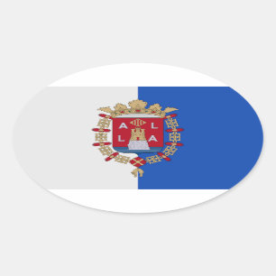 Flagge von Alicante, Spanien Ovaler Aufkleber