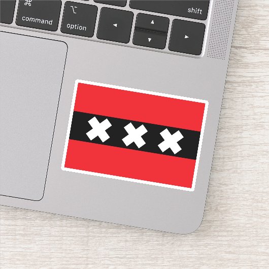 Flagge von Amsterdam Aufkleber (Detail)