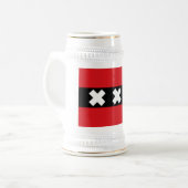 Flagge von Amsterdam Bierglas (Vorderseite Links)