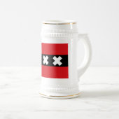 Flagge von Amsterdam Bierglas (VorderseiteRechts)