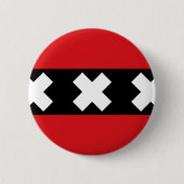 Flagge von Amsterdam Button (Vorderseite)