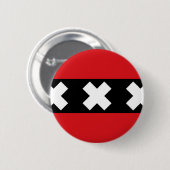 Flagge von Amsterdam Button (Vorne & Hinten)