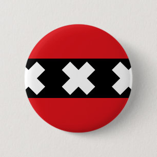 Flagge von Amsterdam Button