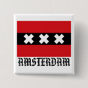 Flagge von Amsterdam Button