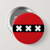 Flagge von Amsterdam Button (Vorne & Hinten)