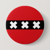 Flagge von Amsterdam Button (Vorderseite)