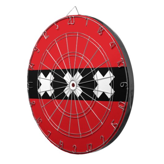 Flagge von Amsterdam Dartscheibe (Vorderseite rechts)