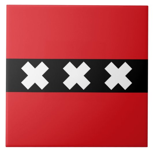Flagge von Amsterdam Fliese (Vorderseite)