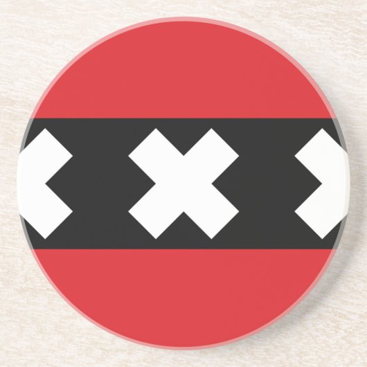 Flagge von Amsterdam Getränkeuntersetzer (Vorne)