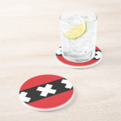 Flagge von Amsterdam Getränkeuntersetzer (Seite)