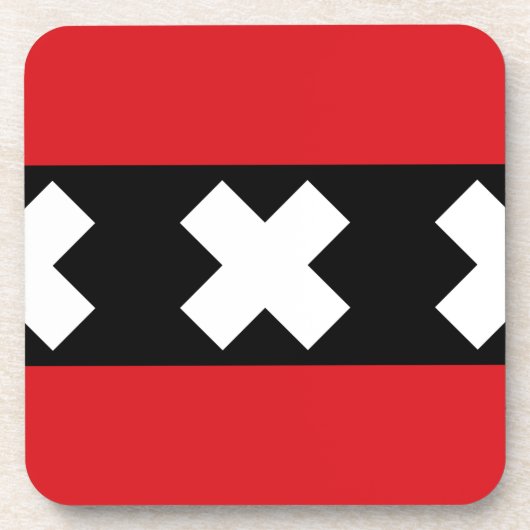 Flagge von Amsterdam Getränkeuntersetzer (Vorderseite)
