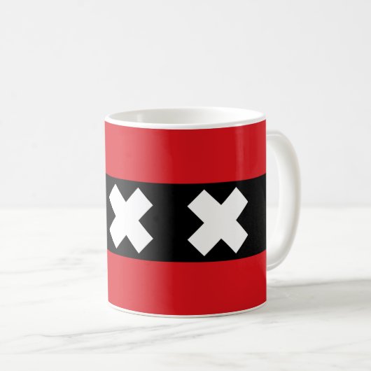 Flagge von Amsterdam Kaffeetasse (VorderseiteRechts)