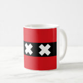 Flagge von Amsterdam Kaffeetasse (VorderseiteRechts)