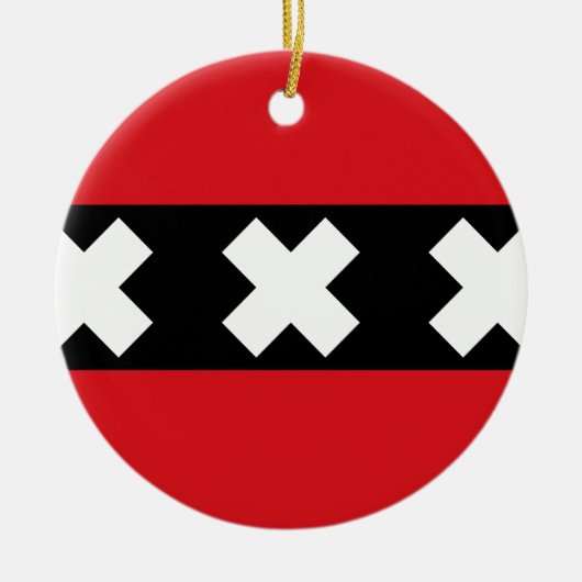 Flagge von Amsterdam Keramikornament (Vorne)