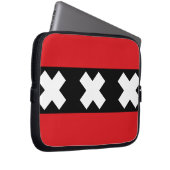 Flagge von Amsterdam Laptopschutzhülle (Vorne Rechts)