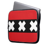Flagge von Amsterdam Laptopschutzhülle (Vorderseite Links)