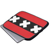 Flagge von Amsterdam Laptopschutzhülle (Vorne Knopf)