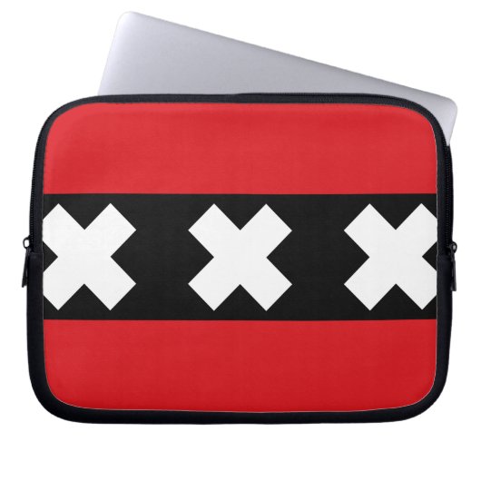 Flagge von Amsterdam Laptopschutzhülle (Vorderseite)