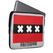 Flagge von Amsterdam Laptopschutzhülle (Vorne Rechts)