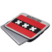 Flagge von Amsterdam Laptopschutzhülle (Vorne Knopf)