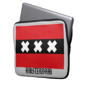 Flagge von Amsterdam Laptopschutzhülle (Vorderseite Links)