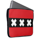 Flagge von Amsterdam Laptopschutzhülle (Vorne Rechts)