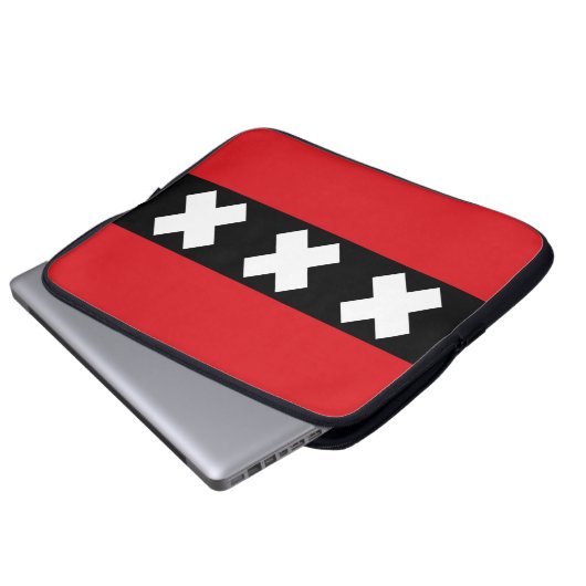 Flagge von Amsterdam Laptopschutzhülle (Vorne Knopf)