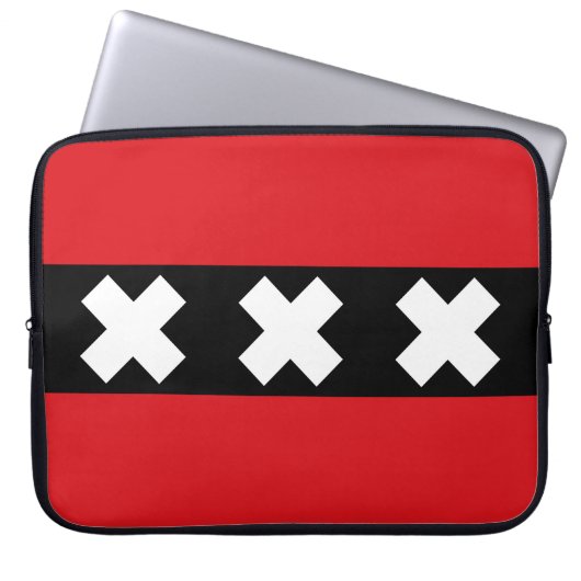 Flagge von Amsterdam Laptopschutzhülle (Vorderseite)
