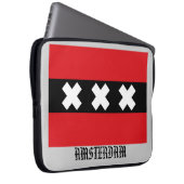 Flagge von Amsterdam Laptopschutzhülle (Vorne Rechts)