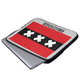 Flagge von Amsterdam Laptopschutzhülle (Vorne Knopf)