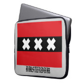 Flagge von Amsterdam Laptopschutzhülle (Vorderseite Links)