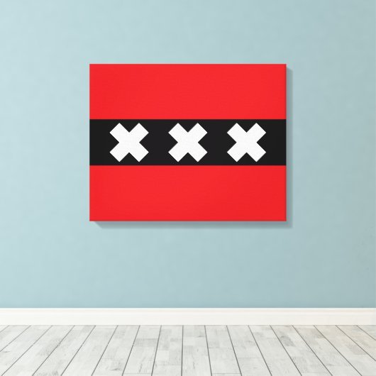 Flagge von Amsterdam Leinwanddruck (Insitu (Holzboden))