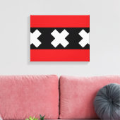 Flagge von Amsterdam Leinwanddruck (Insitu (Wohnzimmer))