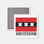 Flagge von Amsterdam Magnet (Vorderseite/Rückseite)