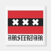 Flagge von Amsterdam Magnet (Vorne)