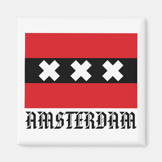 Flagge von Amsterdam Magnet (Vorne)