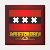 Flagge von Amsterdam Magnet (Vorne)