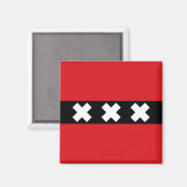 Flagge von Amsterdam Magnet (Vorderseite/Rückseite)