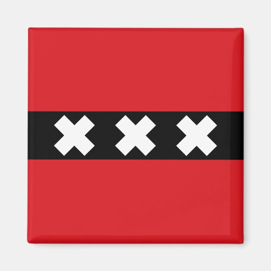 Flagge von Amsterdam Magnet (Vorne)