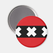 Flagge von Amsterdam Magnet (Vorderseite/Rückseite)