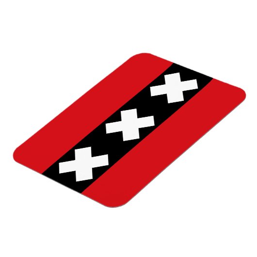 Flagge von Amsterdam Magnet (Linke Seite)