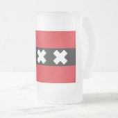 Flagge von Amsterdam Mattglas Bierglas (VorderseiteRechts)