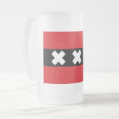 Flagge von Amsterdam Mattglas Bierglas (Vorderseite Links)