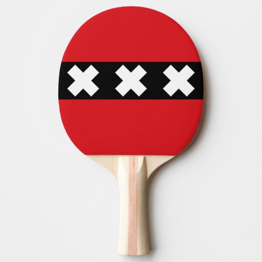 Flagge von Amsterdam, Niederlande Ping Pong Paddle Tischtennis Schläger (Vorderseite)