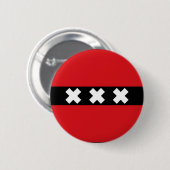 Flagge von Amsterdam, niederländische Schaltfläche Button (Vorne & Hinten)