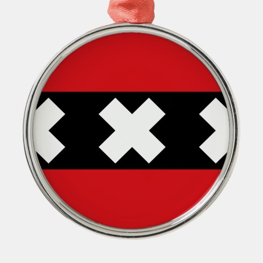 Flagge von Amsterdam Ornament Aus Metall (Vorne)