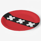 Flagge von Amsterdam Pappteller (Schrägansicht)