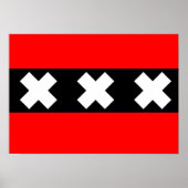 Flagge von Amsterdam Poster (Vorne)