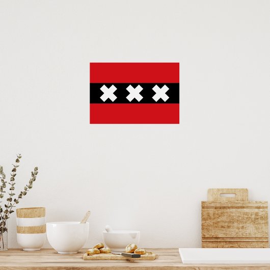 Flagge von Amsterdam Poster (Küche)